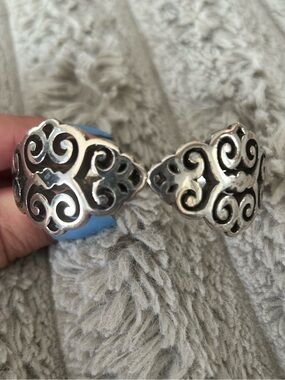 Brighton Silvertone Filigree Hinged Bracelet
